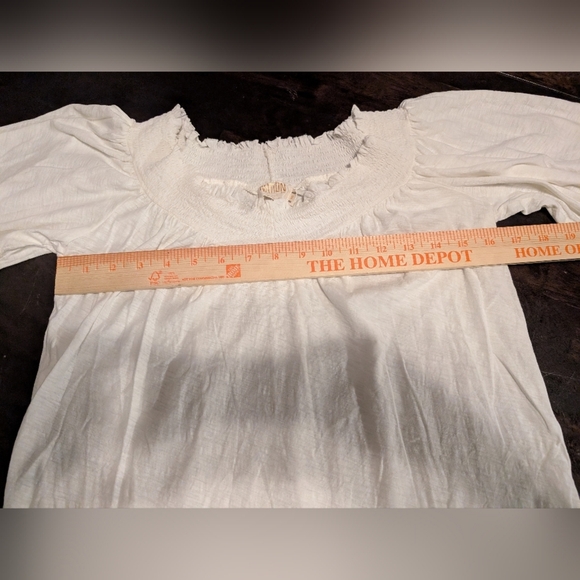 Nation LTD Off The Shoulder Puff Sleeve Blouse, Womens M, Cream - Picture 3 of 6